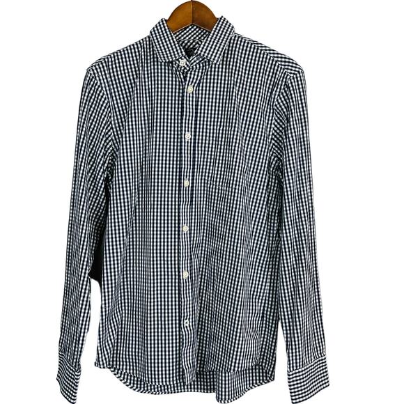 GAP Checkered Button Up Shirt Long Sleeve BLue White - M - Picture 1 of 4